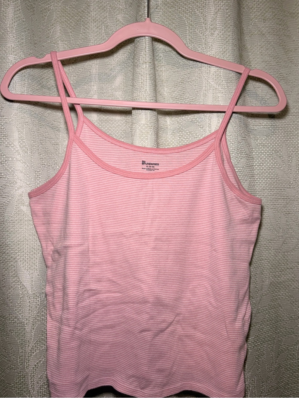 No Boundaries Light Pink Ribbed Camisole Tank